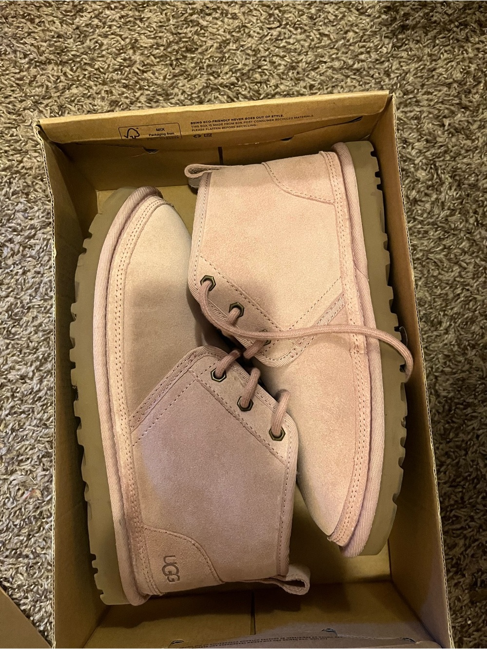UGG Neumel Suede Ankle Boots in Dusty Pink